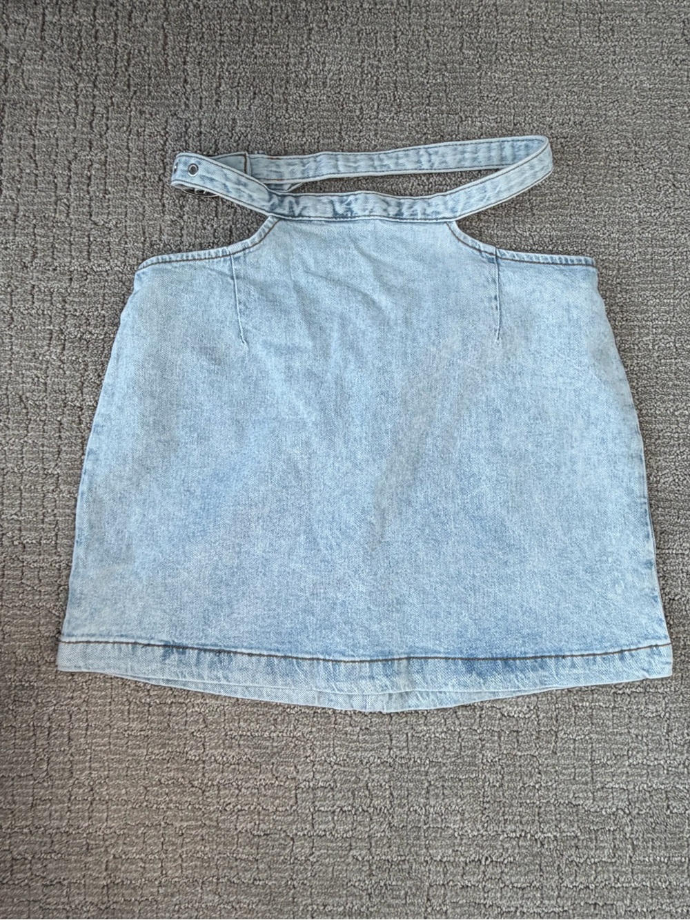 WeWoreWhat Light Wash Cut Out Denim Mini Skirt